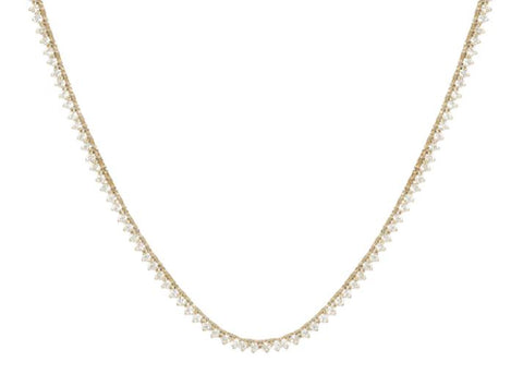 Hexagon Diamond Pendant Necklace in 14K Yellow Gold