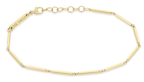 Prong Diamond Bar and Chain Necklace in 14K Yellow Gold