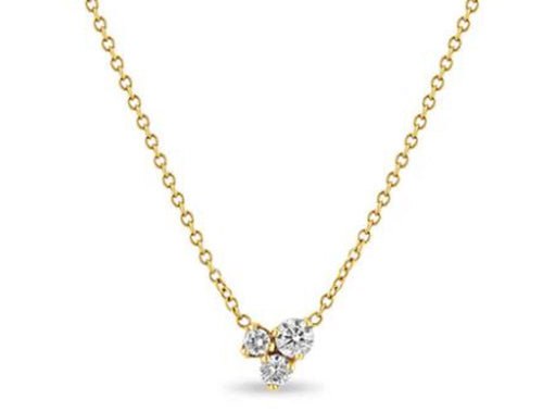 Diamond Cluster Necklace in 14K Yellow Gold