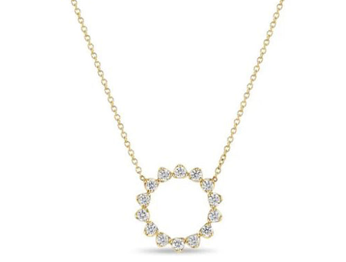 "Diamonds in a Circle" Pendant Necklace