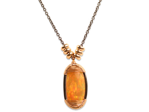 Ethiopian Opal Pendant Necklace