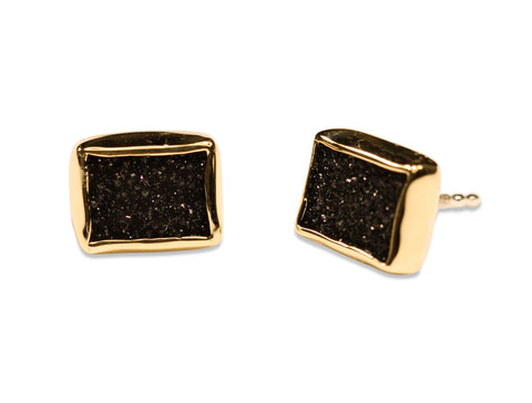 Offset Brilliant Diamond Stud Earrings