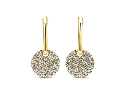 Pavé Diamond Cluster Drop Earrings