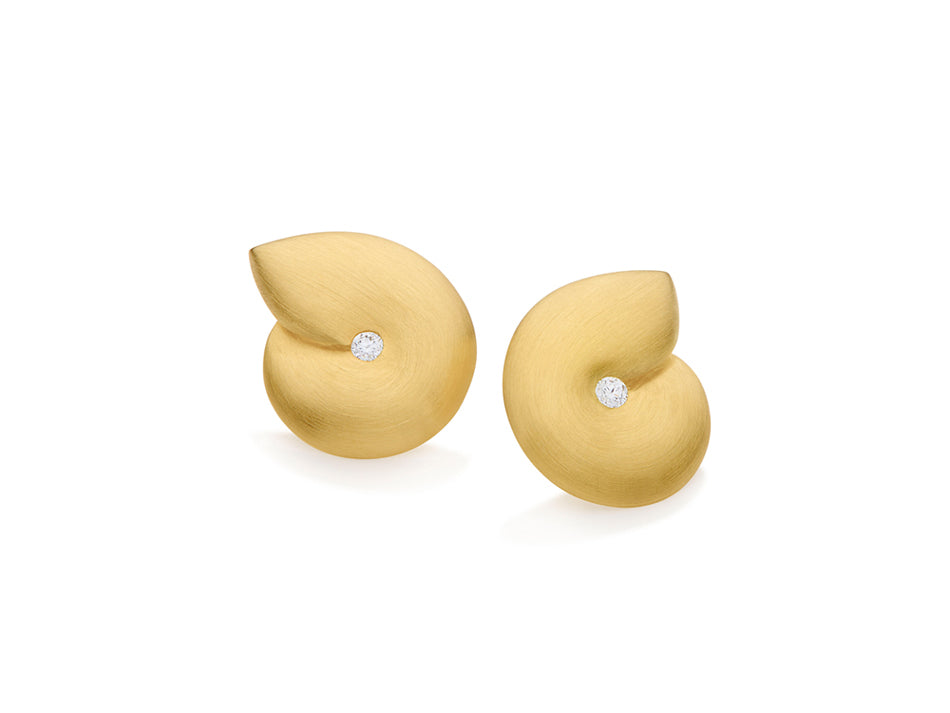 Antonio Bernardo 18K Yellow Gold and Diamond "Bio" Earrings 