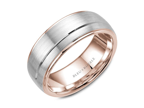 Platinum and 18K Red Gold Men's Wedding Band