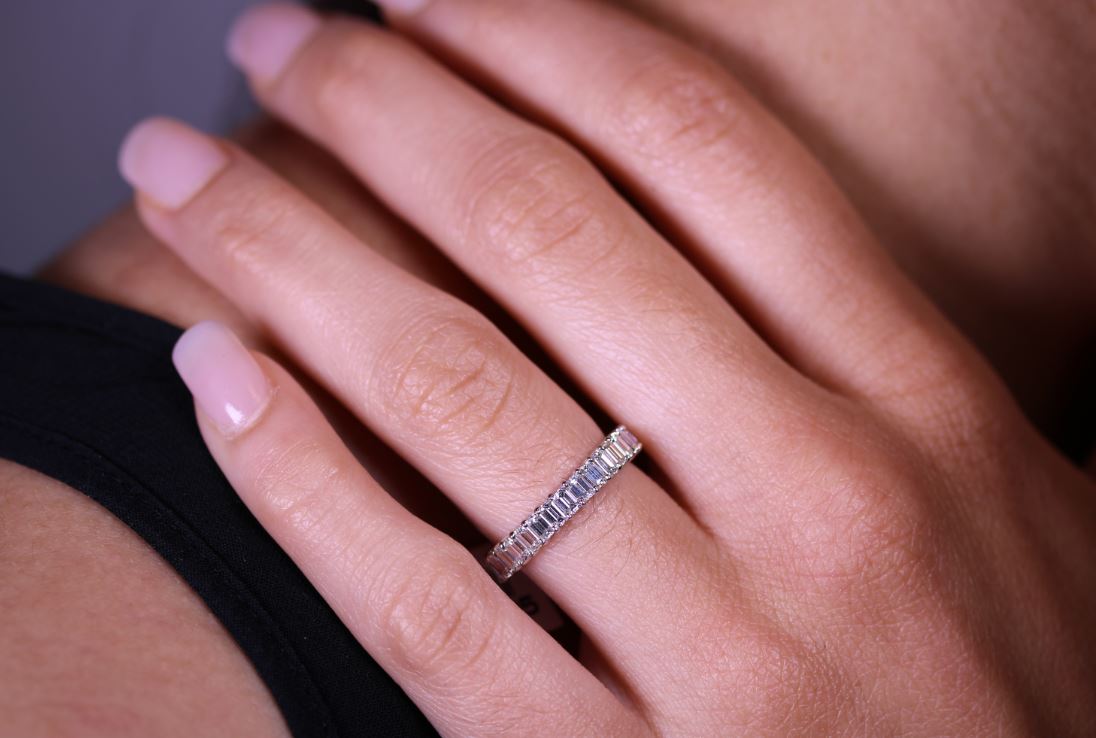 Hancocks French-cut diamond and platinum eternity ring | BADA
