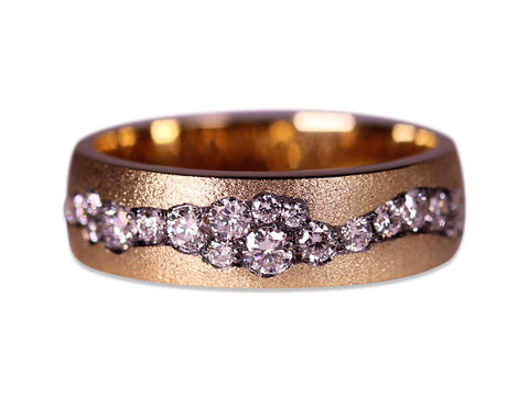 18K Rose Gold, Diamond and Ruby Engagement Ring Mounting