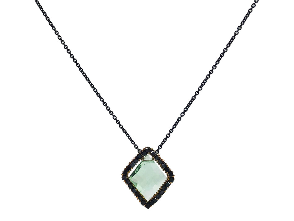 Black Diamond and Fluorite Necklace