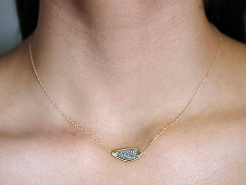 Gold-Framed Pavé Diamond Necklace