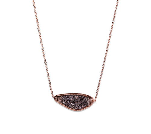 Gold-Framed Pavé Diamond Necklace