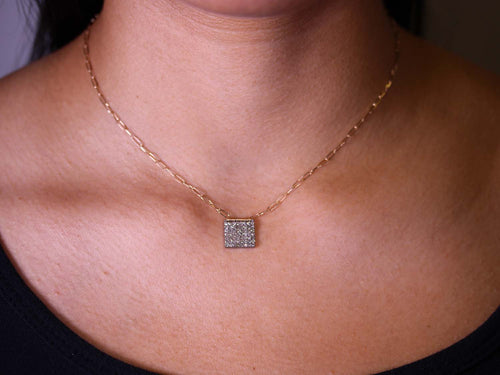 Rustic Gray Diamond Pendant Necklace