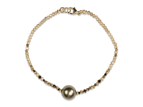 Tahitian Pearl with Gemstone Beaded Bracelet