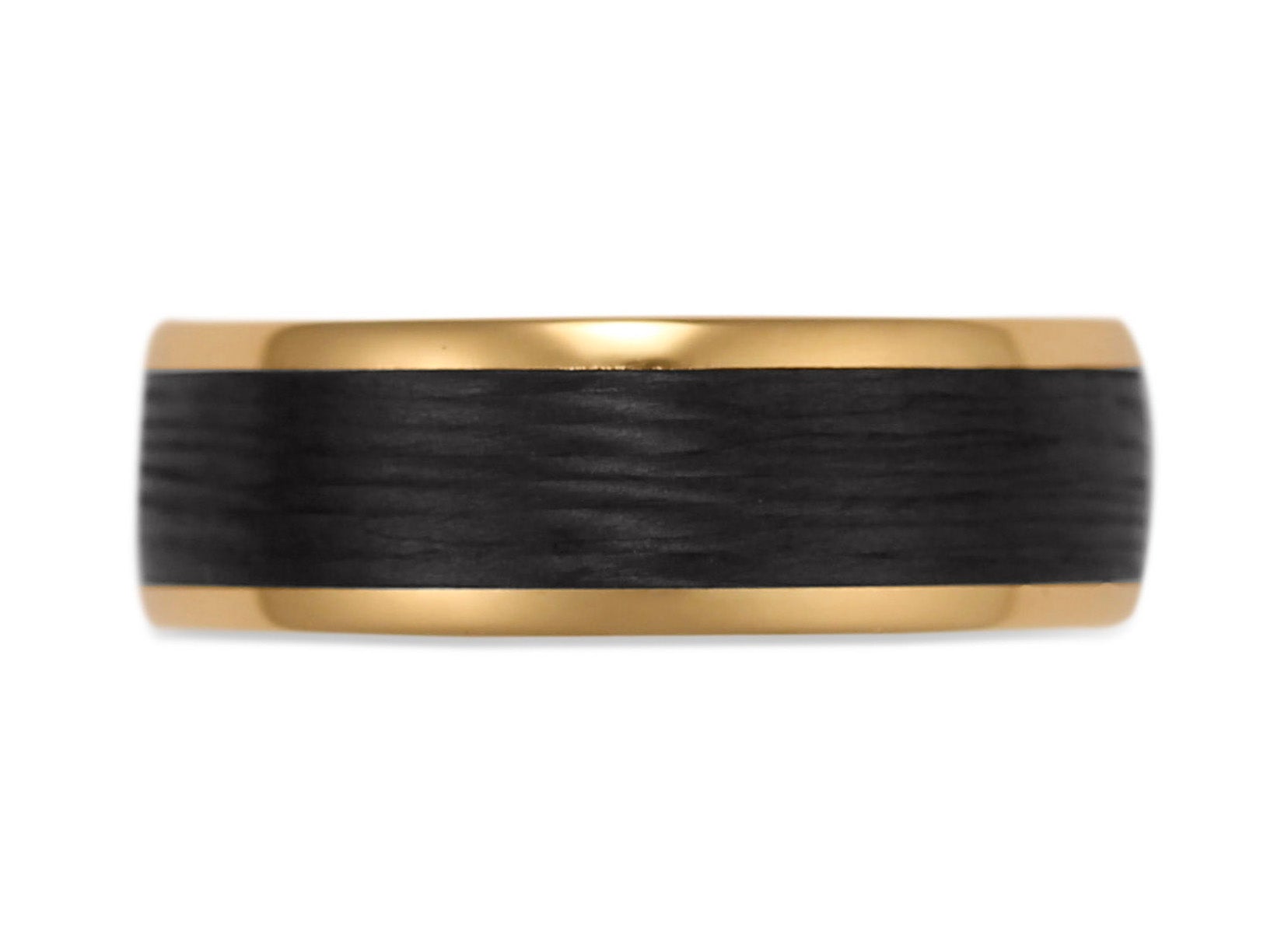 8mm 18K Gold IP Carbon Fiber Faceted Comfort Fit Ring - Rogers & Brooke  Jewelers