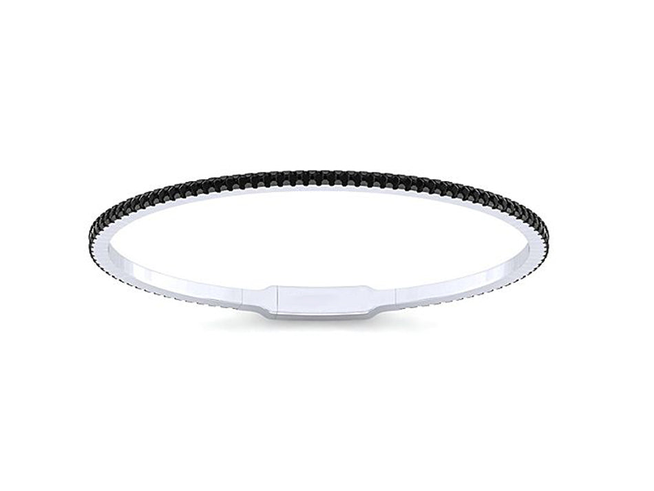 14K White Gold and Black Diamond Bangle Bracelet at the Best Jewelry Store in Washington DC