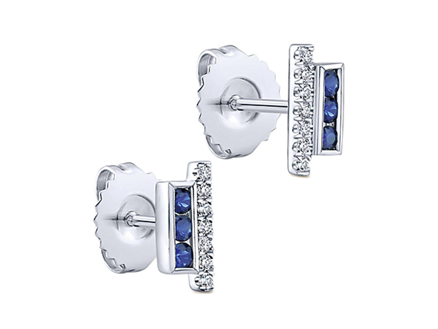 14K White Gold, Sapphire And Diamond Earrings