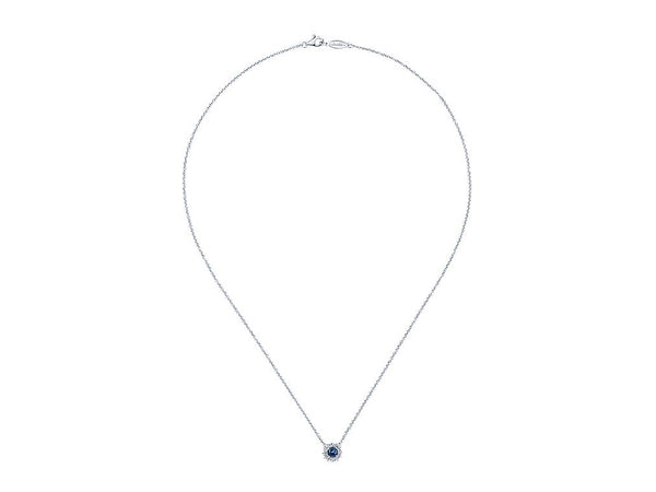 Sapphire and Diamond Starburst Necklace in White Gold – www.igorman.com