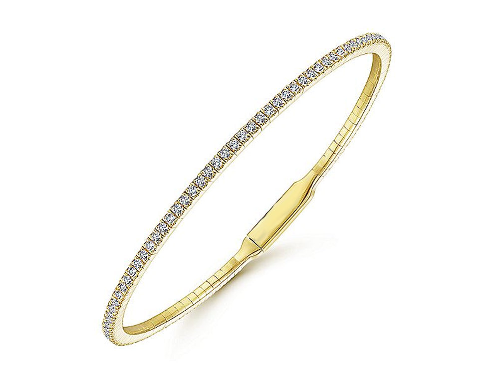 Diamond Bangle Bracelet in Yellow Gold