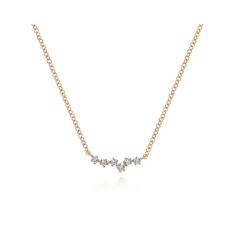 Paperclip Chain Necklace with Pavé Diamond Pendant in Yellow Gold
