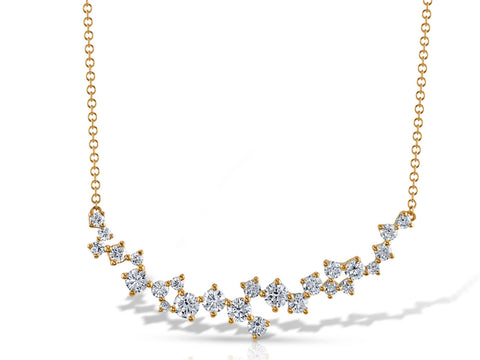Petite Pavé Diamond Necklace in Yellow Gold