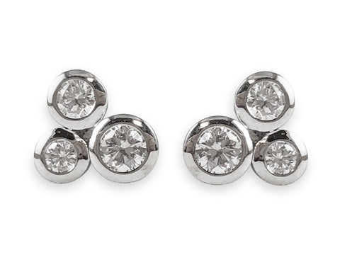 Rustic Gray Diamond Stud Earrings