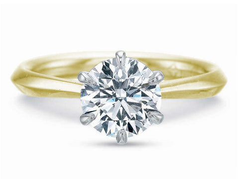 Vintage-Inspired Diamond "Emerson" Engagement Ring in Yellow Gold