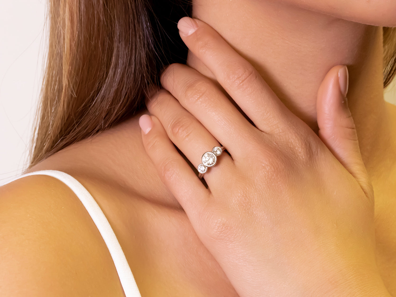 Three-Diamond Engagement Ring