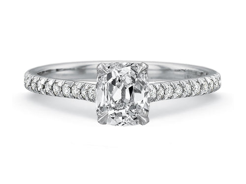 White Gold and Cushion Diamond Solitaire Engagement Ring in Washington DC