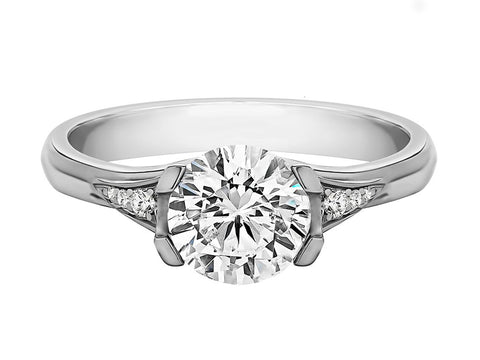 Oval and Pear Diamond Three-Stone Engagement Ring