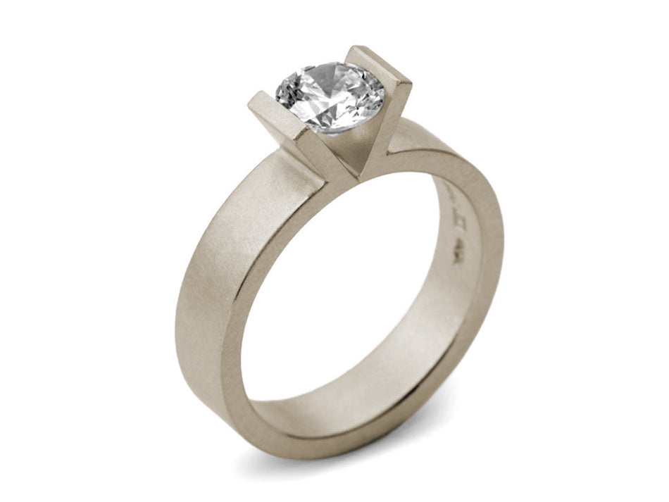Steel Solitaire Tension Ring