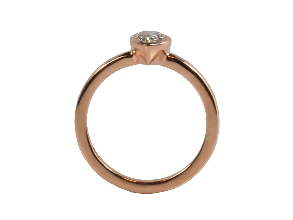 Simple Rose Gold Pear Engagement Ring Salt and Pepper Engagement Ring at the Best Jewelry Store in Washington DC