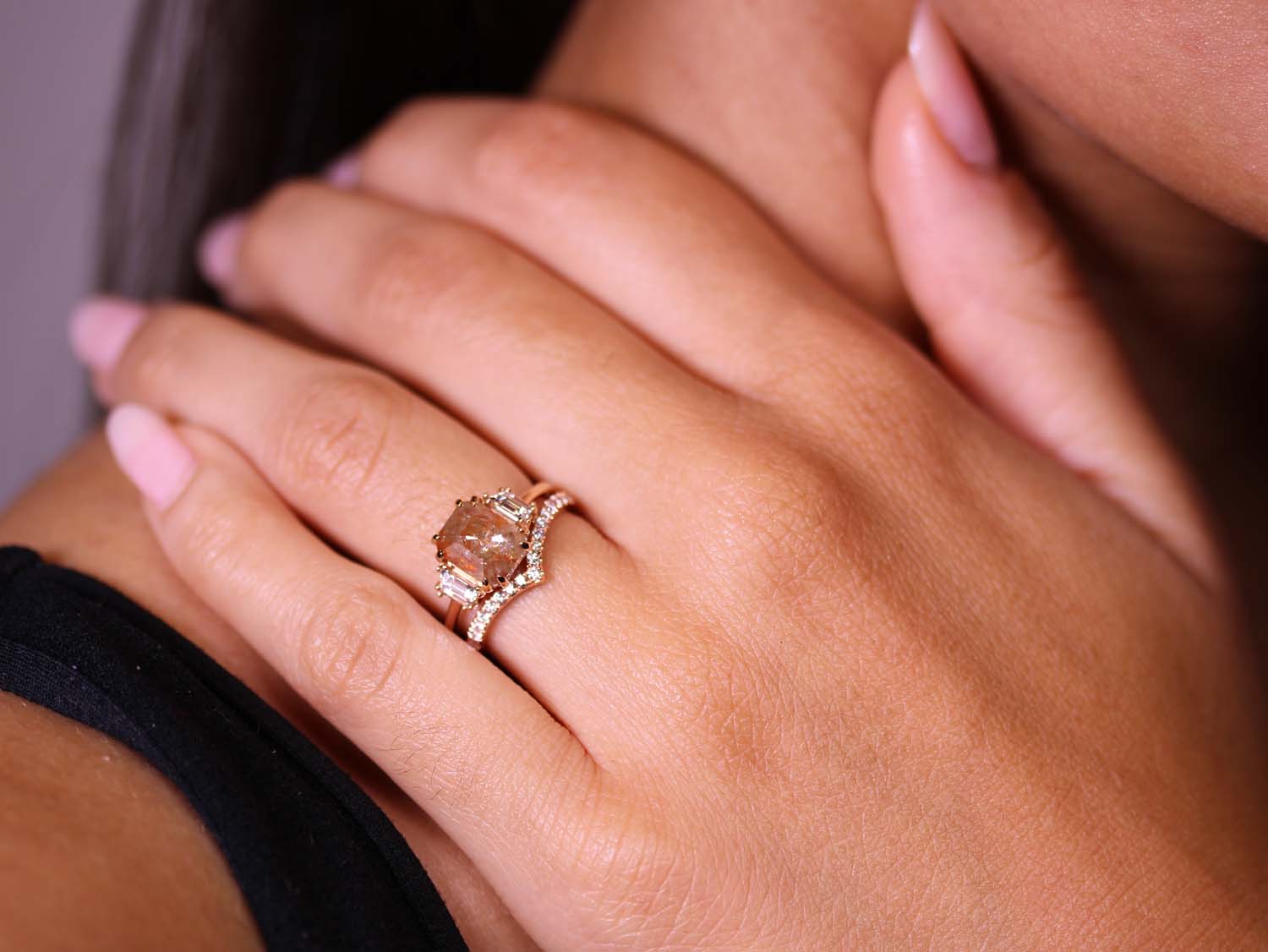 Rose Cut Diamond Engagement Ring