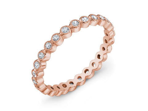 Petite "Circle of Diamonds" Necklace in 14K Rose Gold