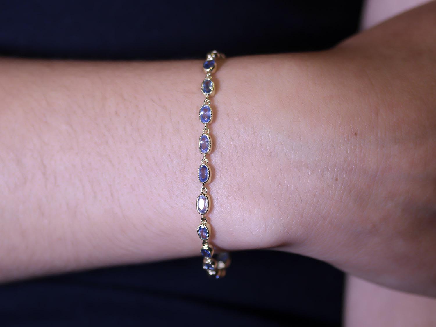 Multi-Toned Blue Sapphire Bracelet