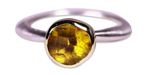 "Floating Diamond in Glass Orb" Ring
