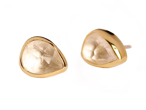 Pavé Diamond 18mm Hoop Earrings in 14K Yellow Gold