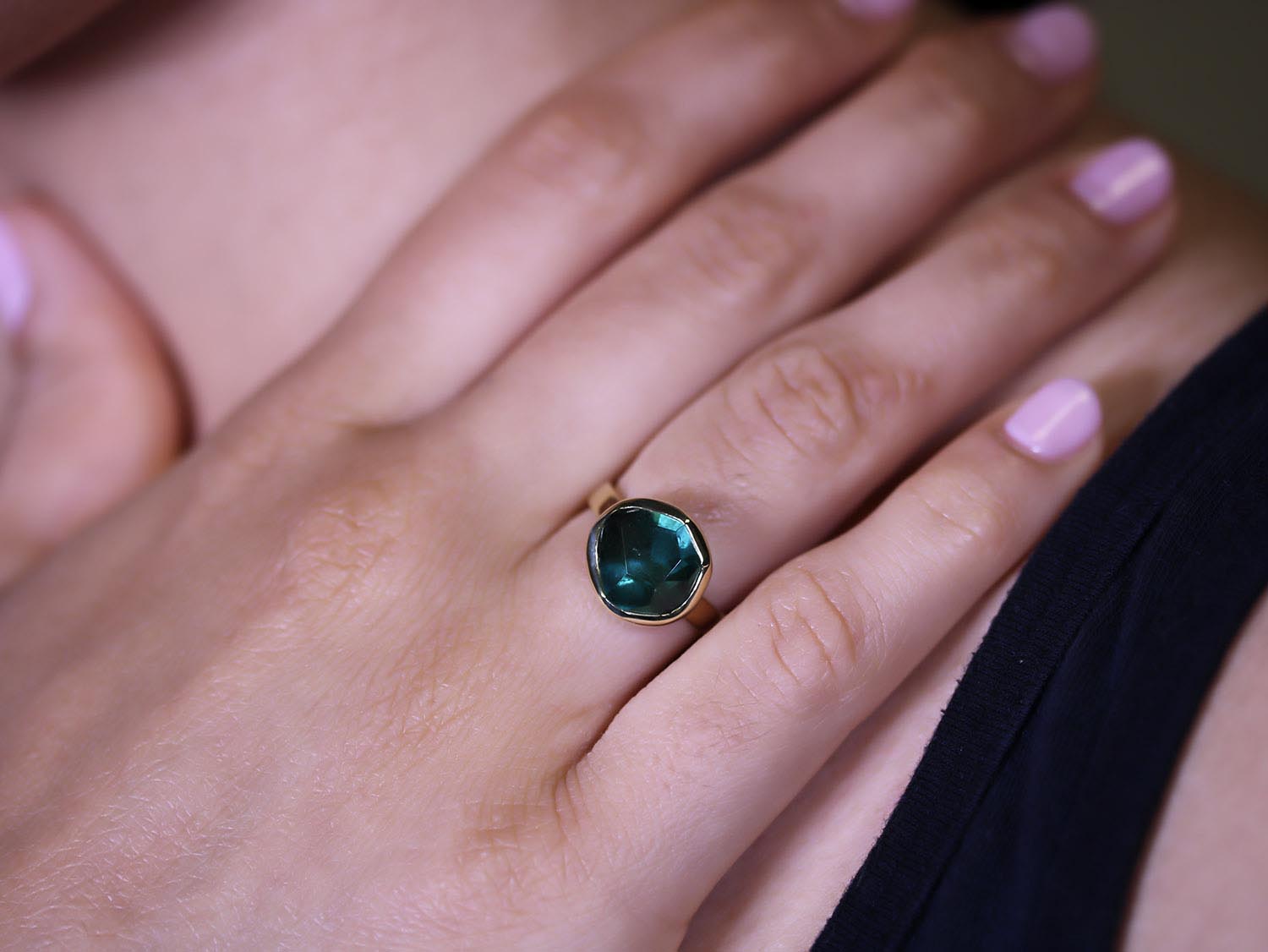 Elongated Green Tourmaline Ring – Geneva Lakes Jewelry & Gem Appraisers
