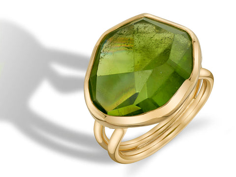 Three-Stone Diamond and Sapphire "Evergreen" Engagement Ring