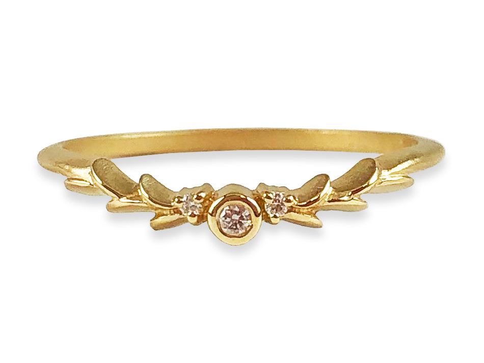 14K Yellow Gold 1/4 Ct.Tw. Diamond Rope Texute Guard Ring – Rays Jewelry  International -