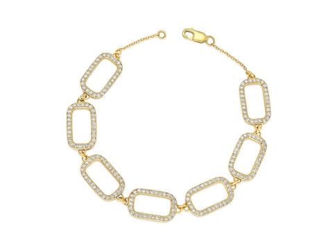 Bezel Diamond Tennis Bracelet in White Gold