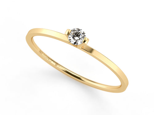 18K Yellow Gold and Small Diamond Engagement Ring in Washington DC