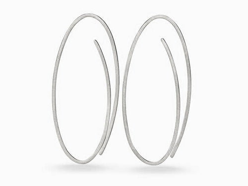 Platinum "Linear" Hoop Earrings