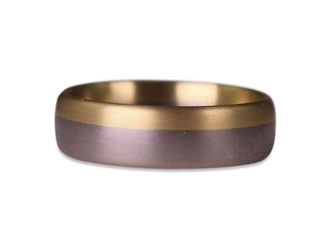 Rose Gold and Stainless Steel Men's Wedding Band