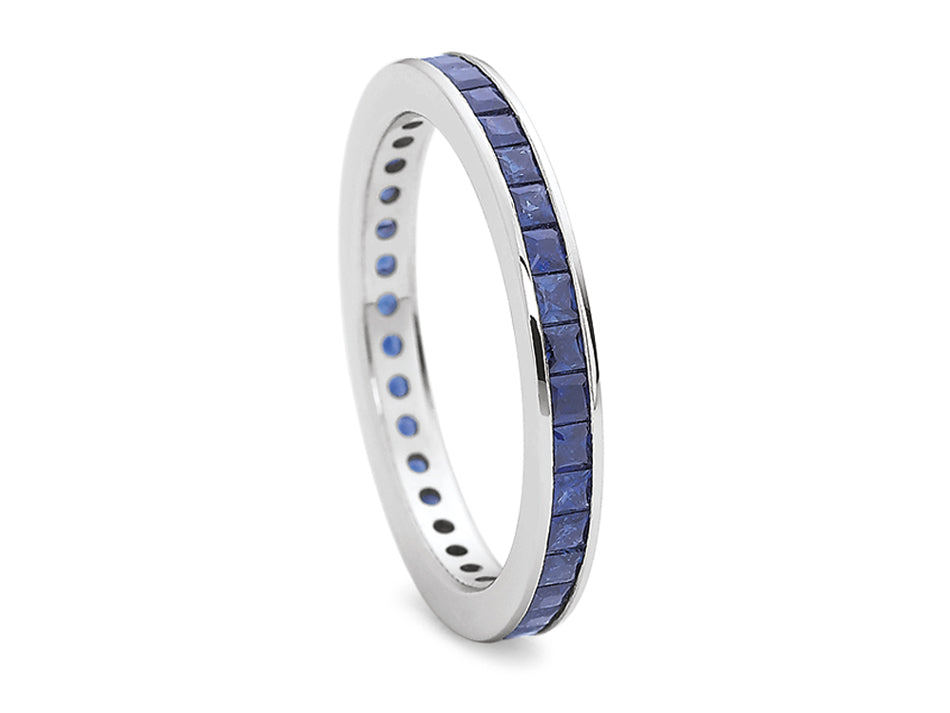 Sapphire Eternity Wedding Band in White Gold
