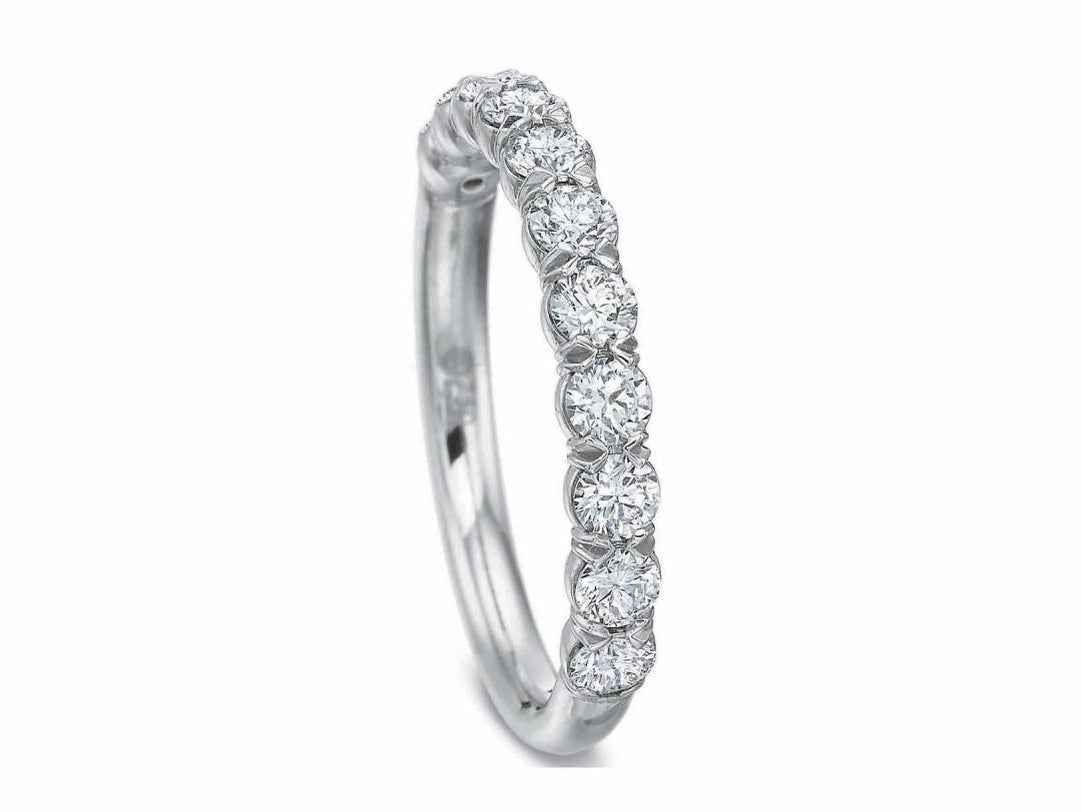 Simple White Gold and Diamond Wedding Band