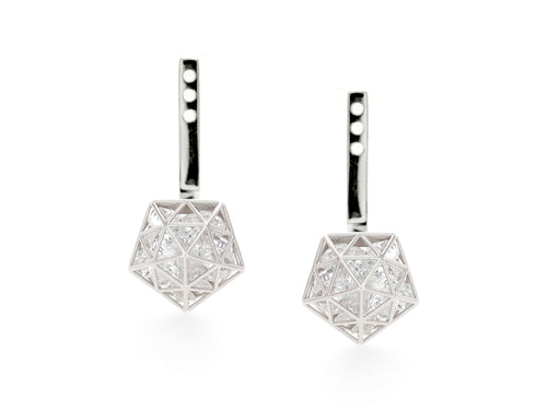 Floating White Sapphire Adjustable Earring Jackets