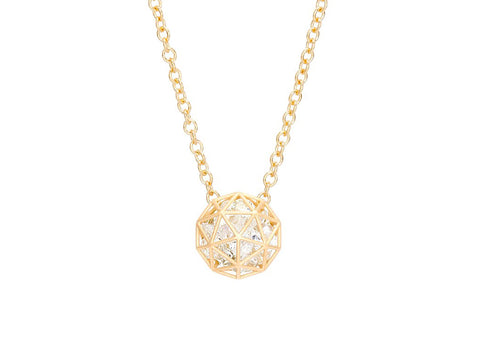 Baguette Diamond Necklace in 18K Yellow Gold and Platinum