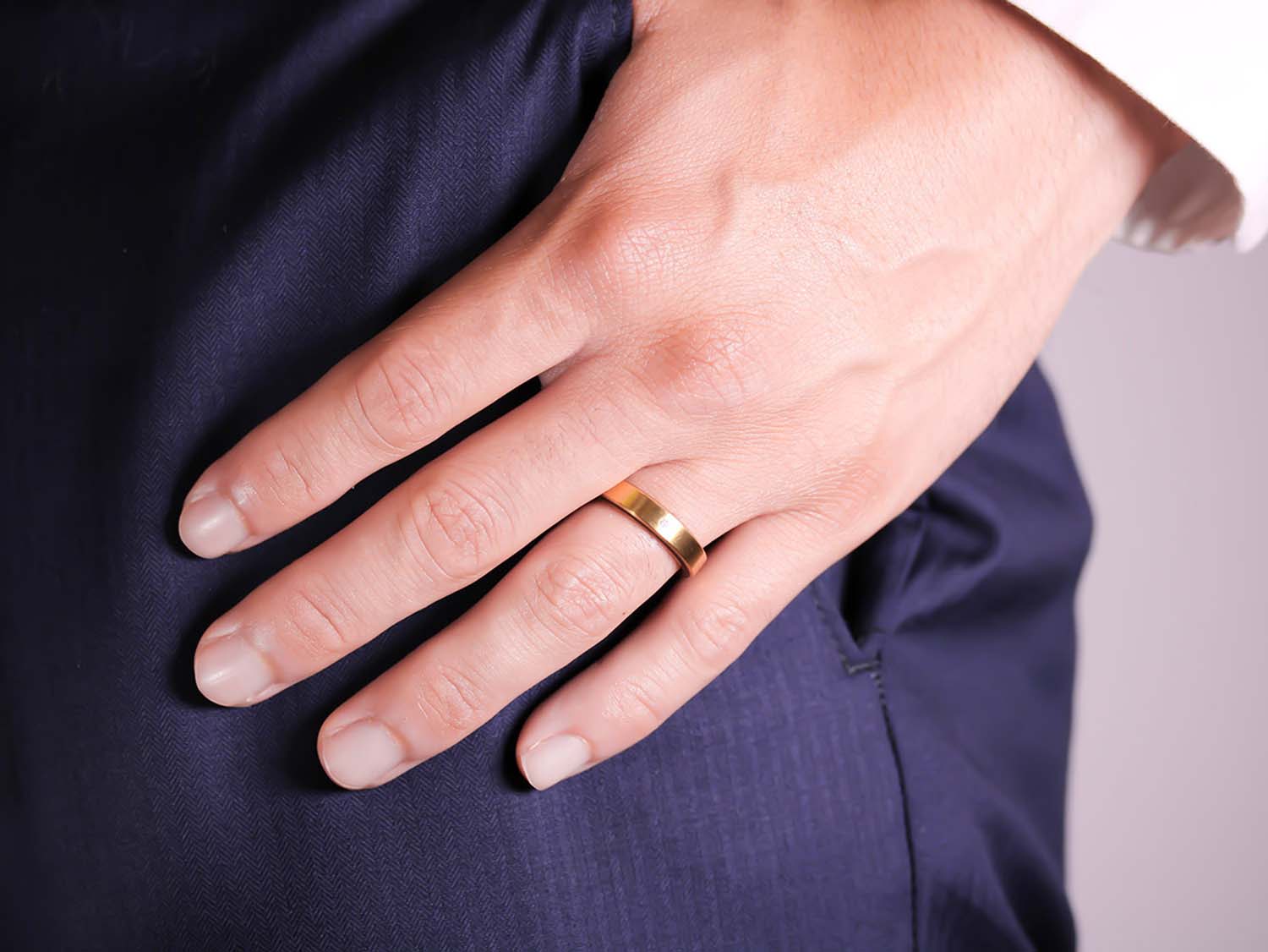 Mokume Men's Wedding Band 18K Tri-Colored Ring | Terra