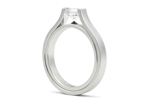 Washed Damascus Steel Men's Wedding Band