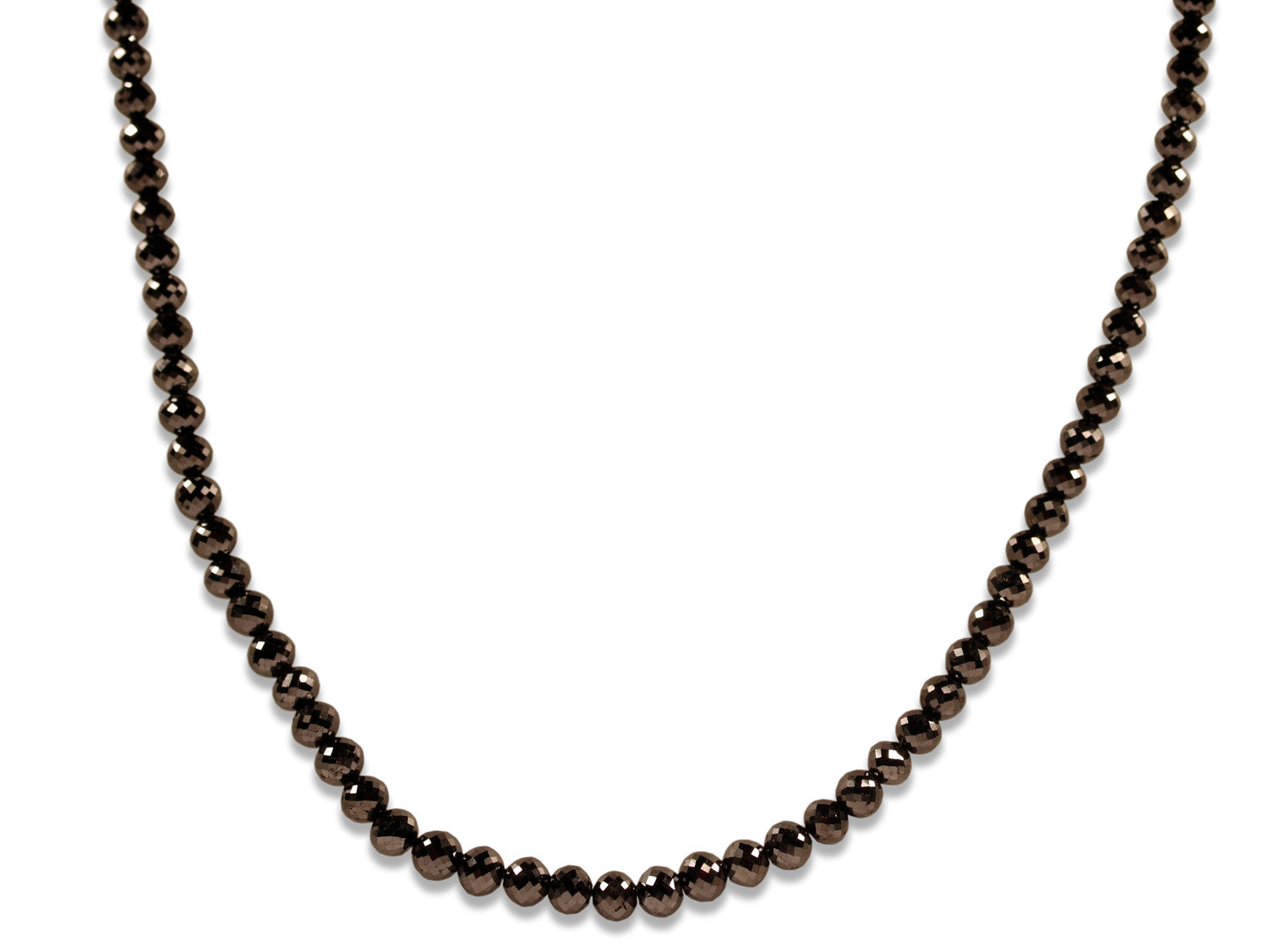 Natural Black Diamond Bead Necklace