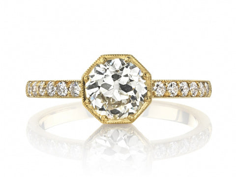 Cushion Diamond Three-Stone Engagement Ring